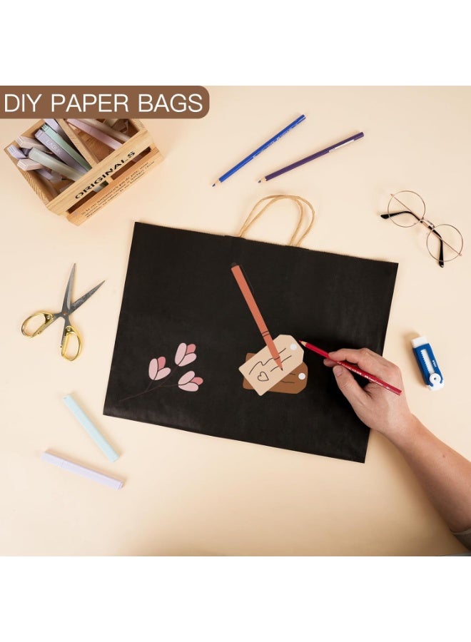 FAYET 10 Pack Black Paper Gift Bags with Handles, Large Kraft Shopping Bags for Business, Boutique, Gifts and Parties - Image 3